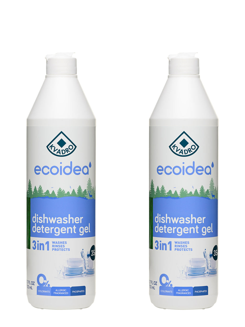 ecoidea 3 in 1 Dishwasher detergent 23.7 FL OZ 2 PACK