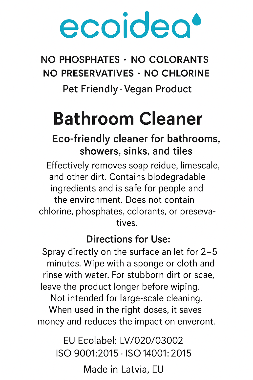 ecoidea Bathroom Cleaner 23.7 FL OZ 2 PACK