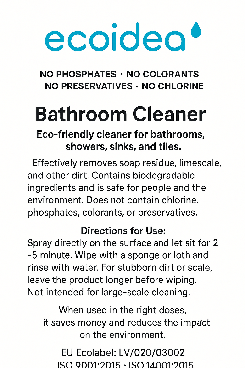 ecoidea Bathroom Cleaner 23.7 FL OZ